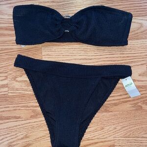 Black Bandeau Bikini Set
